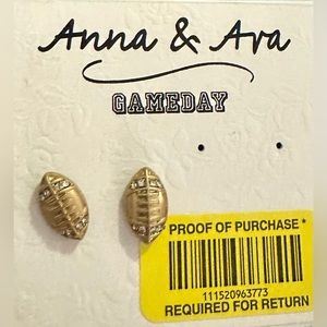 Brand New without Tags - Anna & Ava Gold Football Earrings